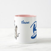 Persoonlijk Siamese Kat Monogram Initiaal B Mok (Midden)