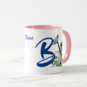 Persoonlijk Siamese Kat Monogram Initiaal B Mok (Voorkant rechts)