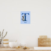 Persoonlijk Siamese Kat Monogram Initiaal T Poster (Keuken)