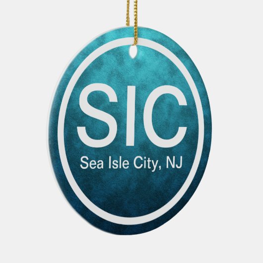 Persoonlijk SIC Zee Isle City NJ Beach Kerstmis Keramisch Ornament (Rechts)