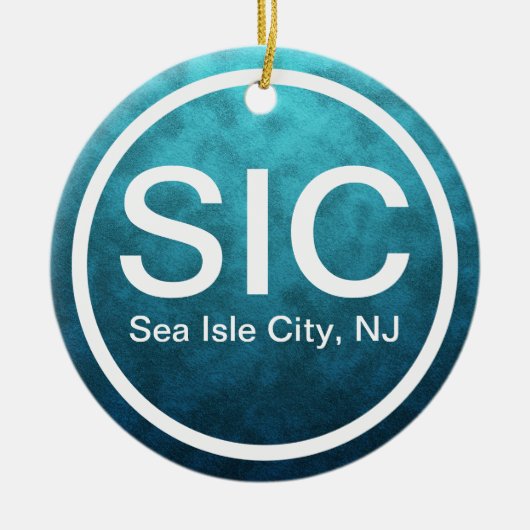 Persoonlijk SIC Zee Isle City NJ Beach Kerstmis Keramisch Ornament (Voorkant)