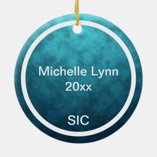 Persoonlijk SIC Zee Isle City NJ Beach Kerstmis Keramisch Ornament (Achterkant)