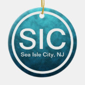 Persoonlijk SIC Zee Isle City NJ Beach Kerstmis Keramisch Ornament (Voorkant)