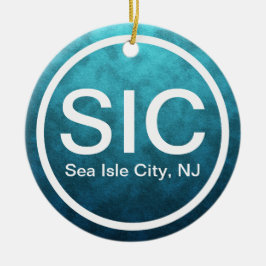Persoonlijk SIC Zee Isle City NJ Beach Kerstmis Keramisch Ornament