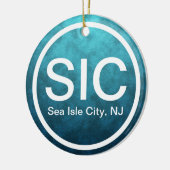 Persoonlijk SIC Zee Isle City NJ Beach Kerstmis Keramisch Ornament (Links)