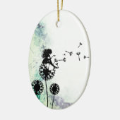 Persoonlijk Silhouette Fairy en Dandelion Seeds Keramisch Ornament (Links)