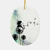 Persoonlijk Silhouette Fairy en Dandelion Seeds Keramisch Ornament (Voorkant)