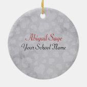 Persoonlijk Silhouette Girl en Hearts-Afstuderen Keramisch Ornament (Achterkant)