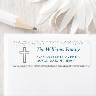 Persoonlijk Silver Cross Religieuze Return-adres Etiket