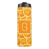 Persoonlijk sinaasappel citrusmonogram thermosbeker (Voorkant)