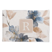 Persoonlijk Sjabloon met Mooie Bloemen Monogram Kussensloop (Achterkant)