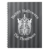 Persoonlijk skelet Fijne Halloween Notitieboek (Voorkant)