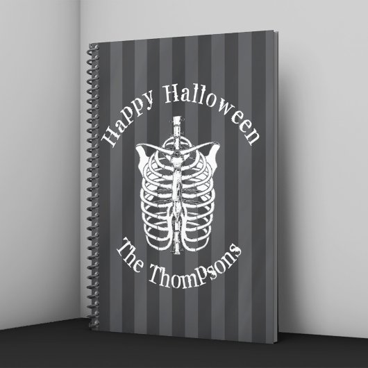 Persoonlijk skelet Fijne Halloween Notitieboek