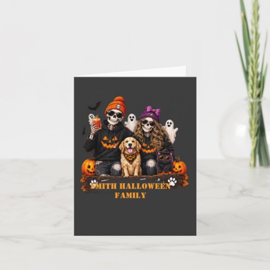 Persoonlijk skelet Halloween blijf eng Kaart (Voorkant)