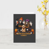 Persoonlijk skelet Halloween blijf eng Kaart (Gele Bloem)