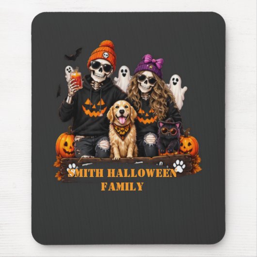 Persoonlijk skelet Halloween blijf eng Muismat (Voorkant)