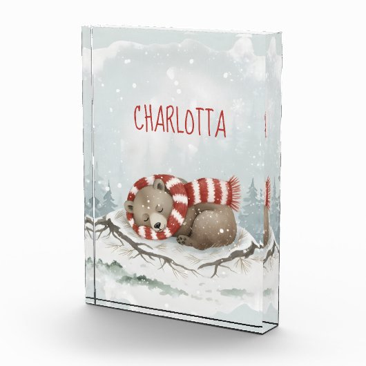 Persoonlijk Slaapbeer-foto blok, op maat gemaakt n Fotoblokken (Rechts)