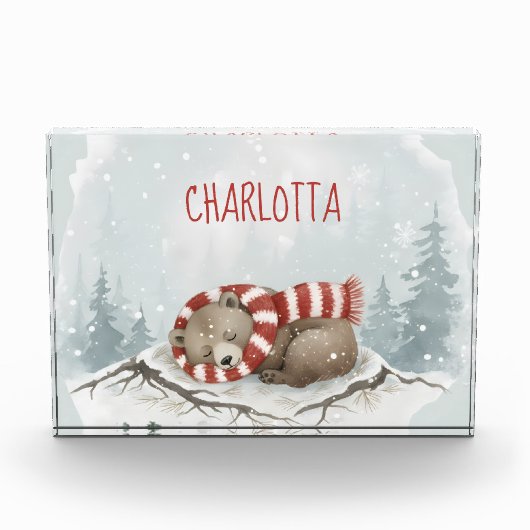 Persoonlijk Slaapbeer-foto blok, op maat gemaakt n Fotoblokken (Voorkant)