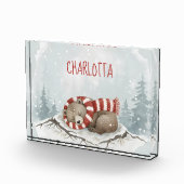 Persoonlijk slaapbeerfotoblok, Aangepaste naam Fotoblokken (Rechts)