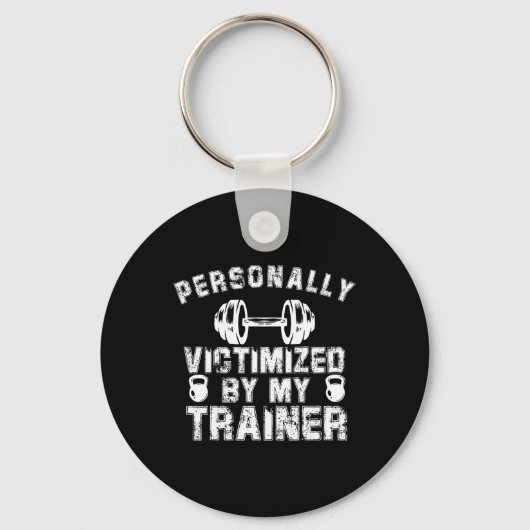 Persoonlijk slachtoffer van mijn personal trainer sleutelhanger (Voorkant)