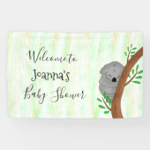 Persoonlijk Sleepy Koala Beer Baby shower Spandoek (Horizontaal)