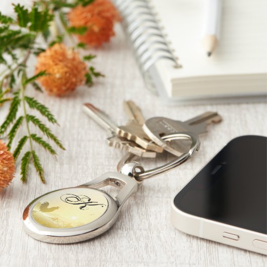 Persoonlijk Sleutelhanger Sunny Morning Boerderij  (Zijkant)