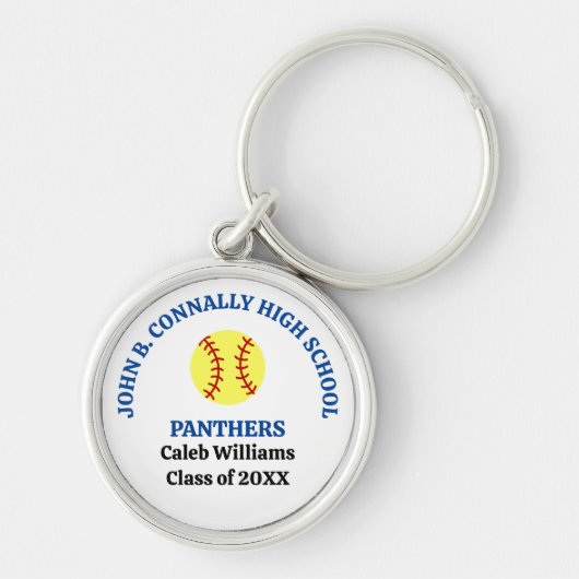 Persoonlijk sleutelkoord voor softbalspeler op de sleutelhanger (Voorkant)