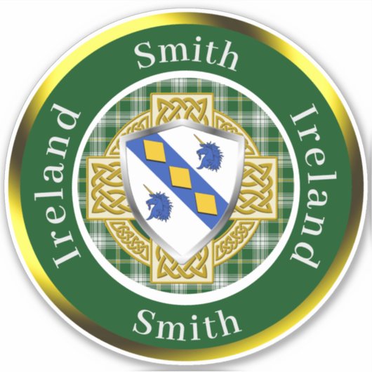 Persoonlijk Smith Ierse Schild/Celtisch Kruis Sticker (Voorkant)