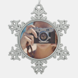 Persoonlijk Sneeuwvlok Foto Ornament, Tin Sneeuwvlok Ornament