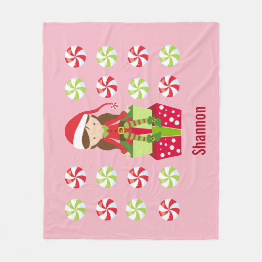 Persoonlijk Snoep Crush Vrouw Elf Fleece Deken (Voorkant)