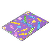 Persoonlijk snoep schrift – Sweet Lilac School Notitieboek (Linkerzijde)