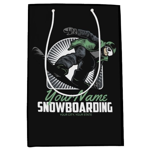 Persoonlijk snowboarden snowboarder shredden medium cadeauzakje (Voorkant)