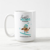 Persoonlijk Snowboarden Vogel Kerstmis Koffiemok (Links)