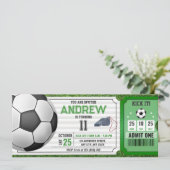 Persoonlijk Soccer Birthday Party Ticket voor jong Kaart (Staand voorkant)