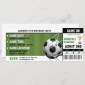 Persoonlijk Soccer Ticket verjaardagsfeestje Kaart (Voorkant / Achterkant)