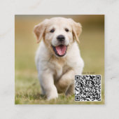 Persoonlijk Sociaal Media Monogram 3 Foto QR Code Vierkante Visitekaartje (Achterkant)