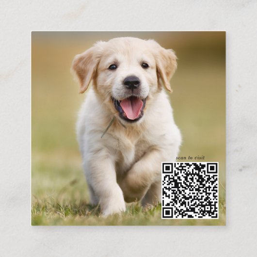 Persoonlijk Sociaal Media Monogram 3 Foto QR Code Vierkante Visitekaartje (Achterkant)