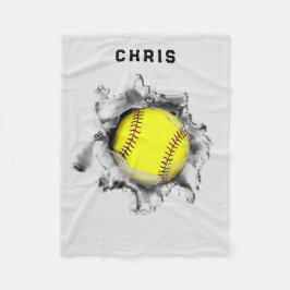 Persoonlijk Softbal Cadeau Fleece Deken