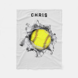 Persoonlijk Softbal Cadeau Fleece Deken