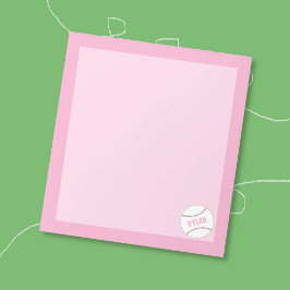 Persoonlijk softbal notitieblok roze voor kinderen
