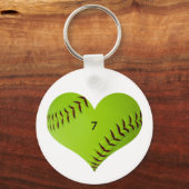 Persoonlijk softball-hart sleutelhanger (Voorkant)