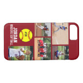 Persoonlijk Softball Photo Collage Name Team Case-Mate iPhone Case (Achterkant (Horizontaal))