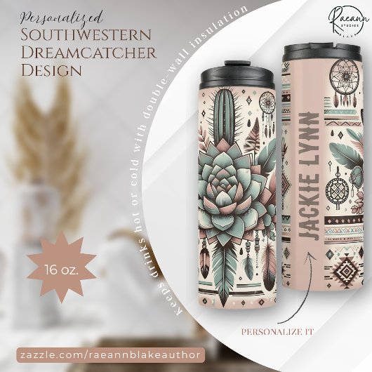 Persoonlijk Southwestern Dreamcatcher-ontwerp Thermosbeker