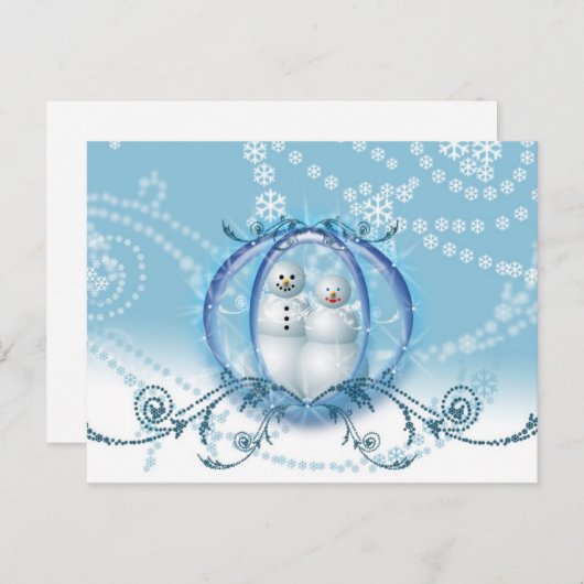 Persoonlijk sparen de DatumKaart van de Winterbrui Aankondigingskaart (Voorkant / Achterkant)