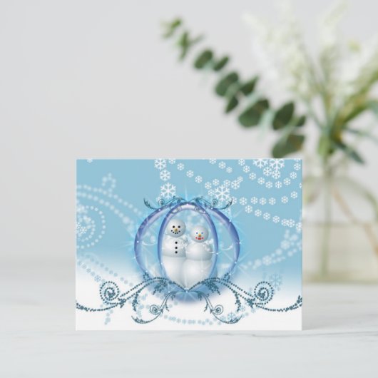 Persoonlijk sparen de DatumKaart van de Winterbrui Aankondigingskaart (Staand voorkant)