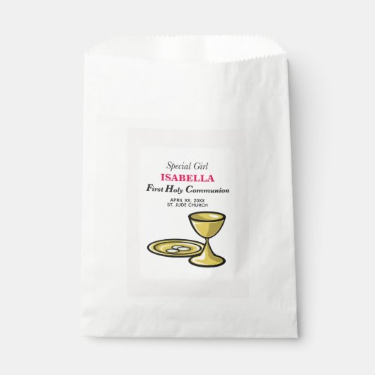 Persoonlijk, speciaal meisje, eerste gemeenschap bedankzakje (Voorkant)