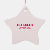 Persoonlijk, speciaal meisje, eerste gemeenschap keramisch ornament (Achterkant)