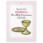 Persoonlijk, speciaal meisje, eerste gemeenschap klembord (Achterkant)