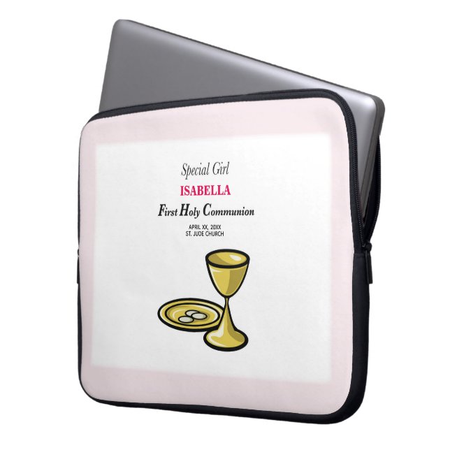 Persoonlijk, speciaal meisje, eerste gemeenschap laptop sleeve (Voorkant Links)