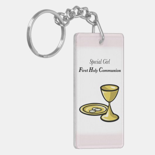 Persoonlijk, speciaal meisje, eerste gemeenschap sleutelhanger (Voorkant Links)